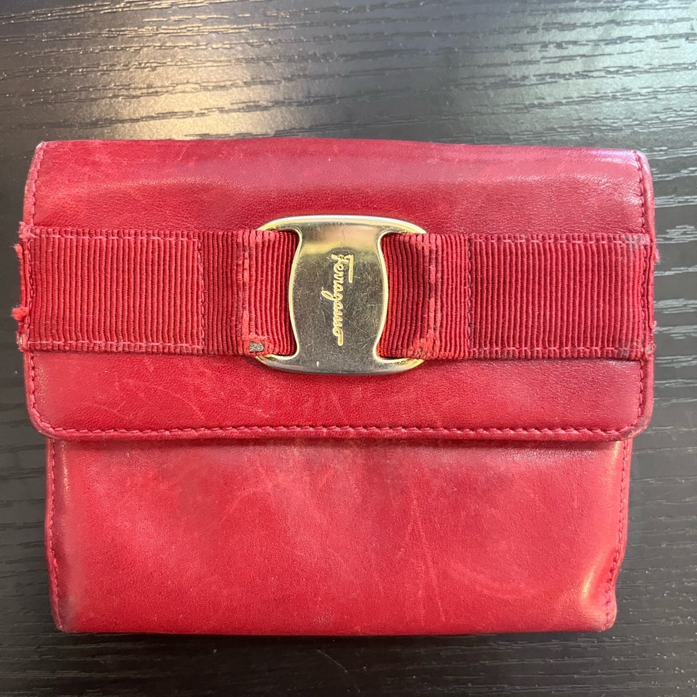 Vintage authentic Salvatore Ferragamo red Wallet